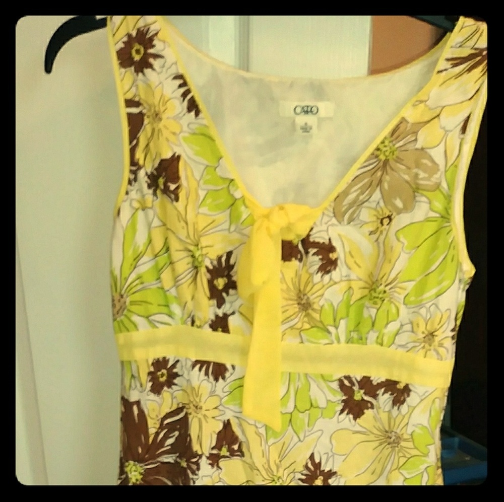 Cato Yellow/Green/Brown Floral Dress